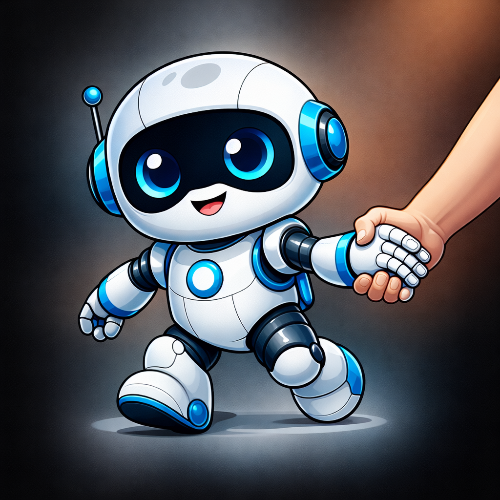 cuddlytoddly — AI agent framework logo showing a small robot guided by a human hand, representing plan-first AI execution